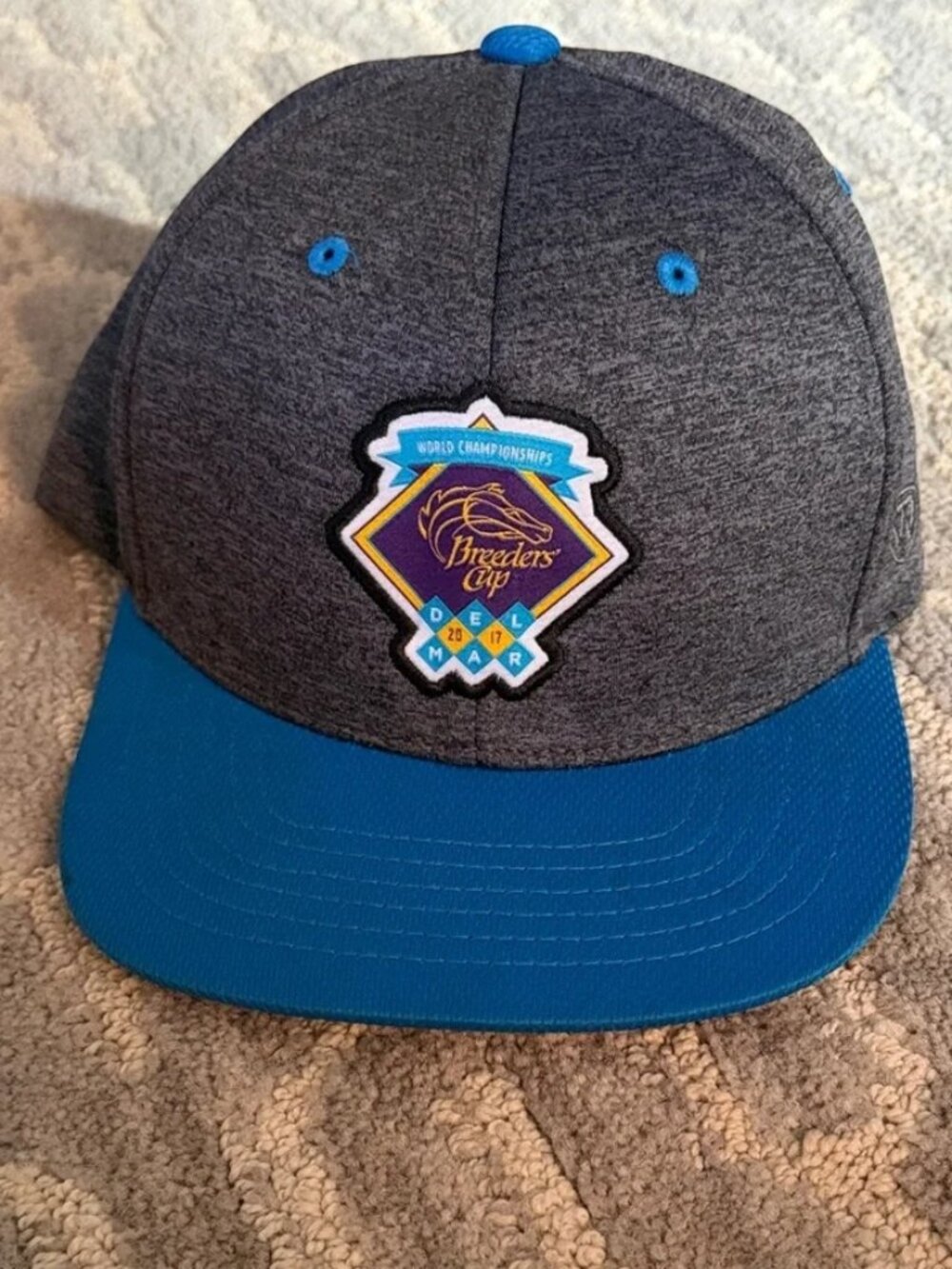 Breeders Cup 2017 Del Mar Snapback Hat-Rare Cap Charcoal Grey/Blue